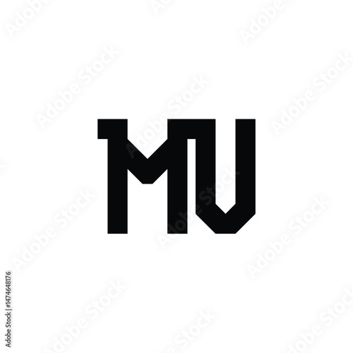 MV monogram logo design letter text name symbol monochrome logotype alphabet character simple logo