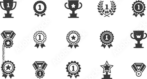 victory  achievement line icon set  vector pictogr.eps