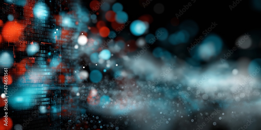 Fototapeta premium Digital background. Can be used in the description of network abilities, technological processes, digital storages, science, education, etc