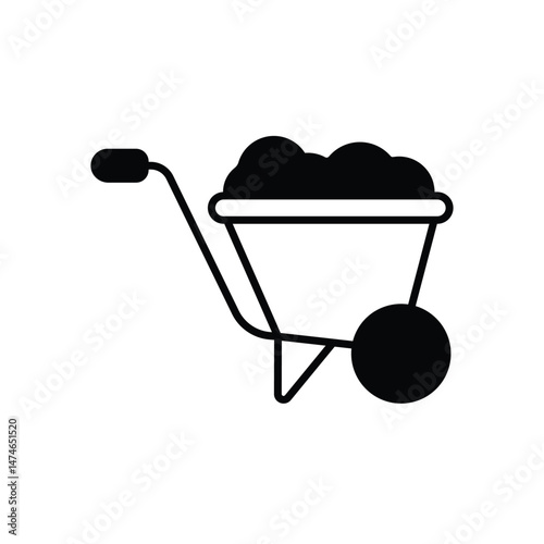 Wheelbarrow Vector icon