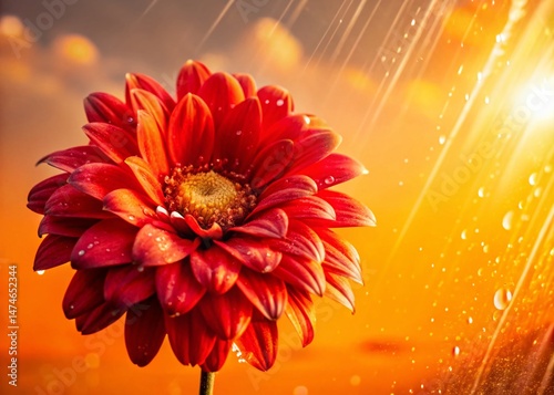 Vintage Sunlit Rain-Kissed Flower Bloom - Colorful Floral Photography