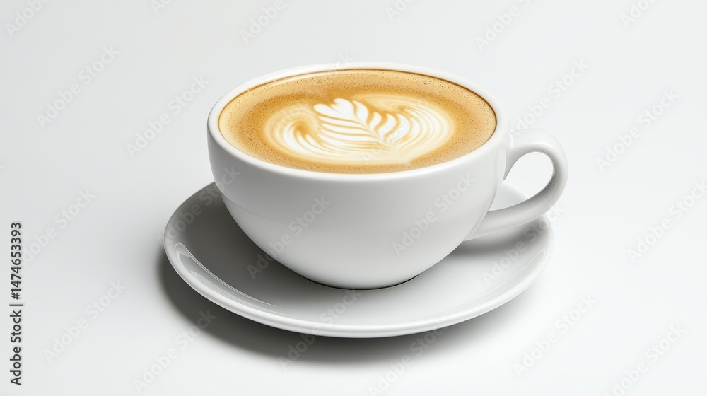 Latte Art Coffee Cup of Cappuccino Hot Drink Cafe Beverage Latte Art Coffee Cup of Cappuccino Hot Drink Cafe Beverage