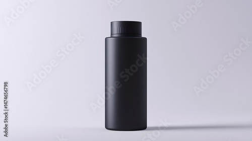 Wallpaper Mural Black Bottle: A sleek, black bottle against a minimalist background. It evokes feelings of modernity and sophistication. The bottle's simple design suggests elegance and versatility. Torontodigital.ca