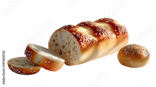 Artisan Bread: A close-up of freshly baked bread with its golden crust and inviting texture, perfect for a delicious breakfast or brunch. 