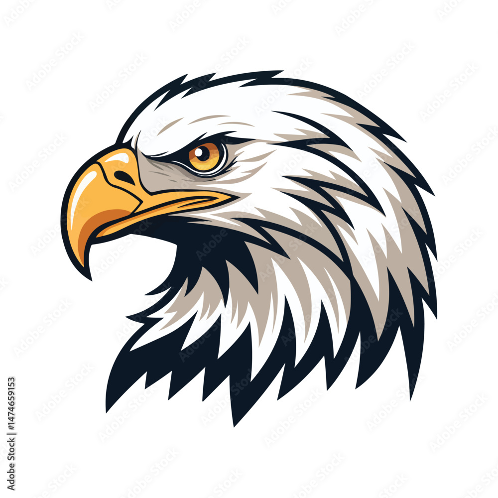 Fototapeta premium American Eagle with sunglasses vector logo for unique and bold design projects. eagle Vector Illustration of Eagle Mascot Logo