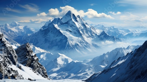 Majestic Snowy Mountain Range