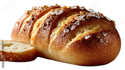 Artisan Bread: A close-up shot of freshly baked artisan bread, showcasing its golden crust and inviting texture, evoking a sense of warmth and culinary delight.