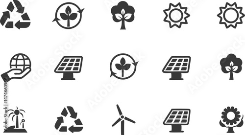 eco and sustainability icon set  vector glyph pict.eps