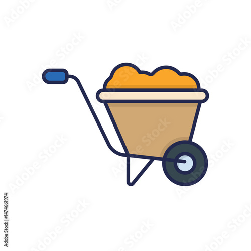 Wheelbarrow Vector icon