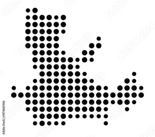 Symbol Map of the city Bad Segeberg (Schleswig-Holstein, Germany) showing the city with a pattern of just a few black dots