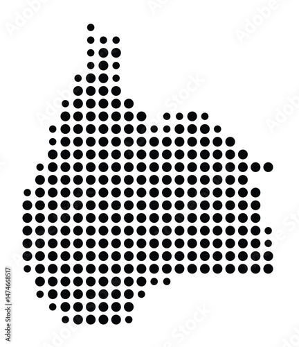 Symbol Map of the city Bad Bentheim (Niedersachsen, Germany) showing the city with a pattern of just a few black dots