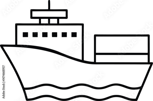 vector illustration of a cargo ship