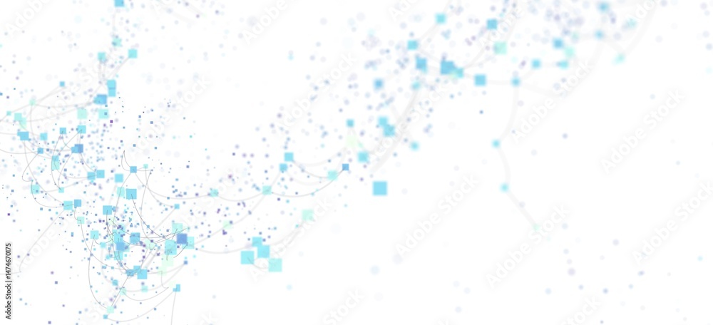 Obraz premium Modern abstract background with flowing data points and connections. Ideal for technology, network, and digital concepts.