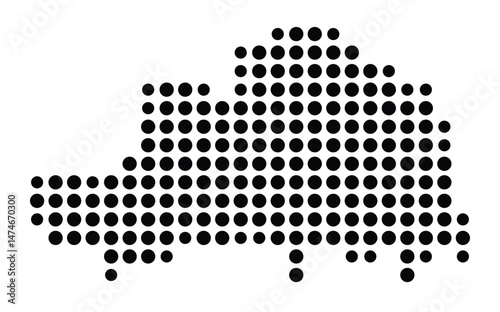 Symbol Map of the city Edemissen (Niedersachsen, Germany) showing the city with a pattern of just a few black dots