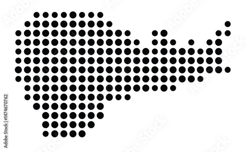 Symbol Map of the city Geeste (Niedersachsen, Germany) showing the city with a pattern of just a few black dots