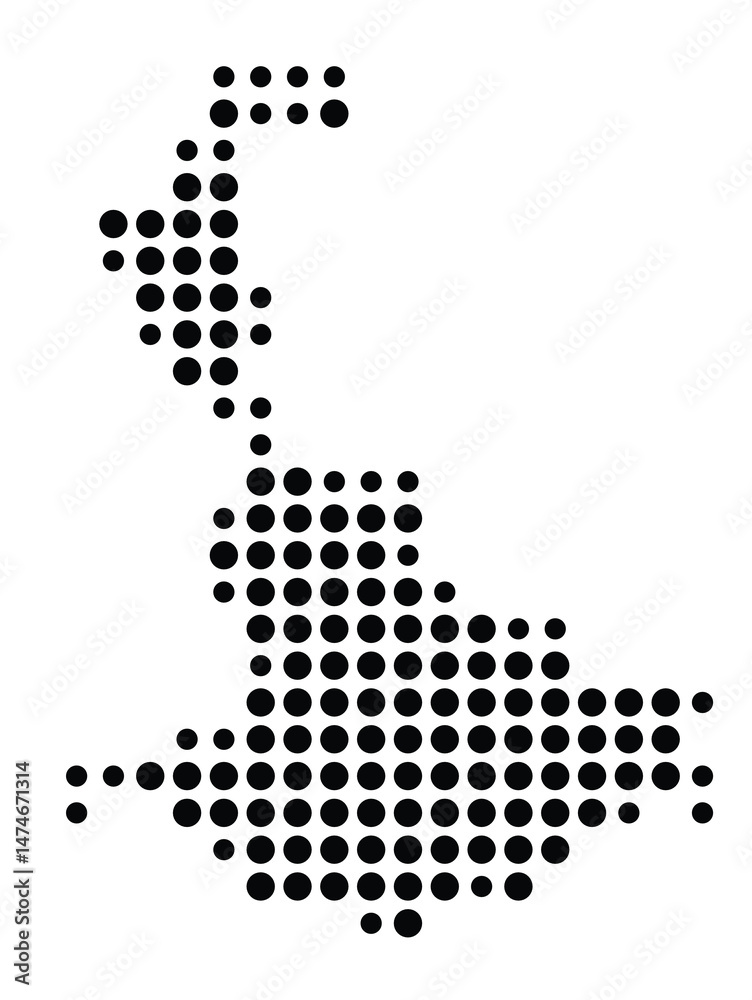 Symbol Map of the city Hann.Münden (Niedersachsen, Germany) showing the city with a pattern of just a few black dots Symbol Map of the city Hann.Münden (Niedersachsen, Germany) showing the city with a pattern of just a few black dots