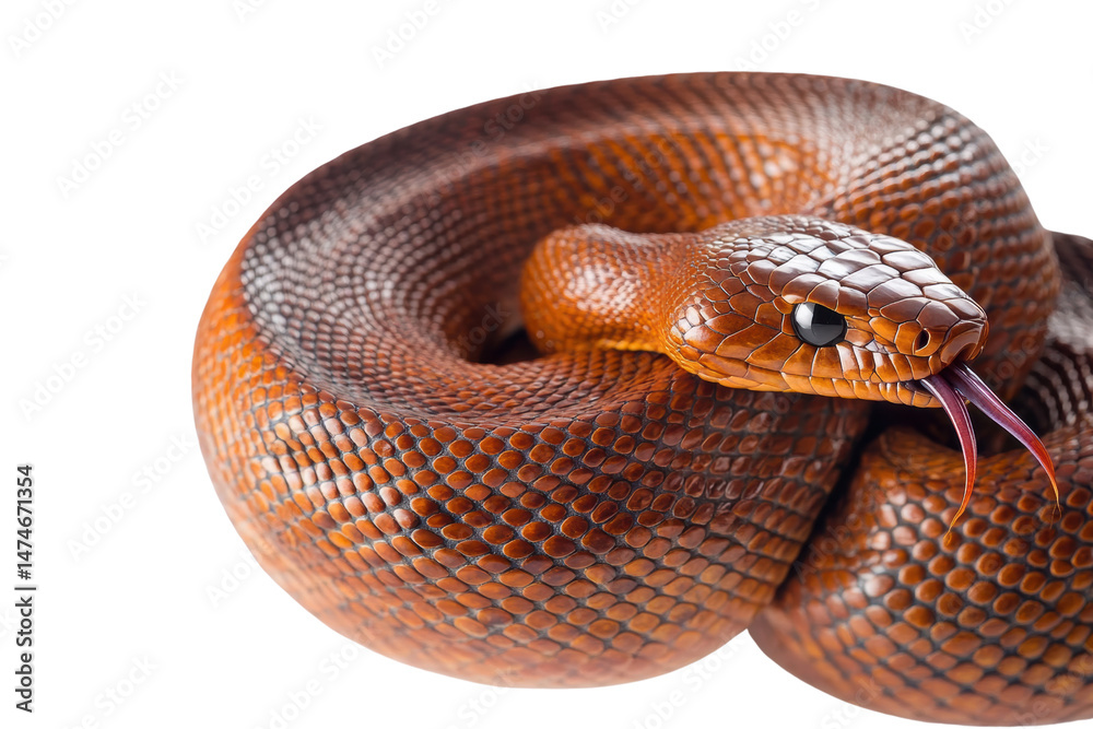 Fototapeta premium Detailed close-up of a vibrant brown snake.