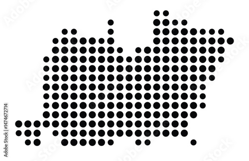 Symbol Map of the city Langwedel (Niedersachsen, Germany) showing the city with a pattern of just a few black dots