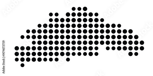 Symbol Map of the city Quakenbrück (Niedersachsen, Germany) showing the city with a pattern of just a few black dots