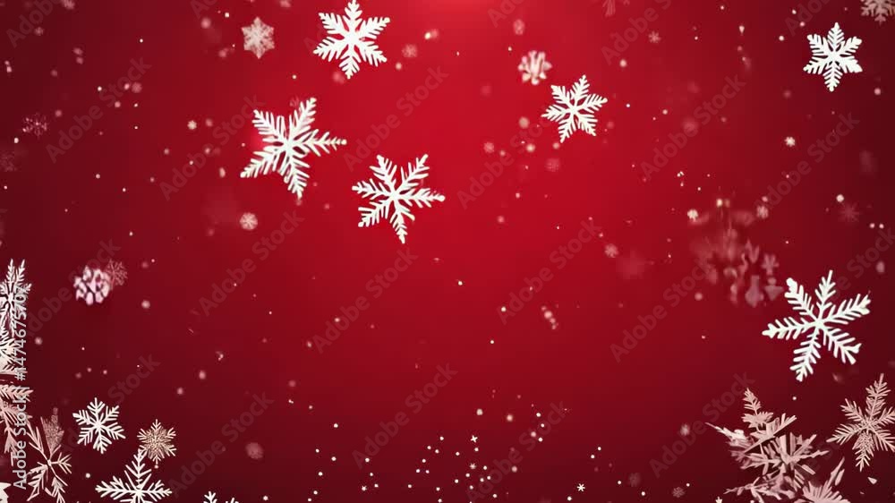 Red Christmas Background with Snowflakes for a Festive Holiday Celebration Red Christmas Background with Snowflakes for a Festive Holiday Celebration