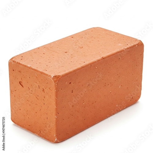 A red brick isolated on white