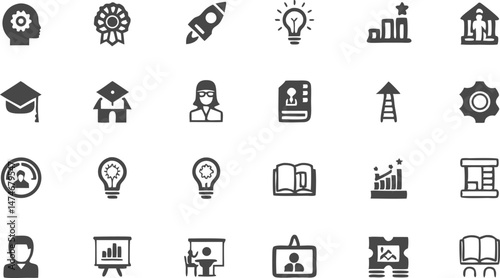 personal growth line icon set  set of outline icon.eps