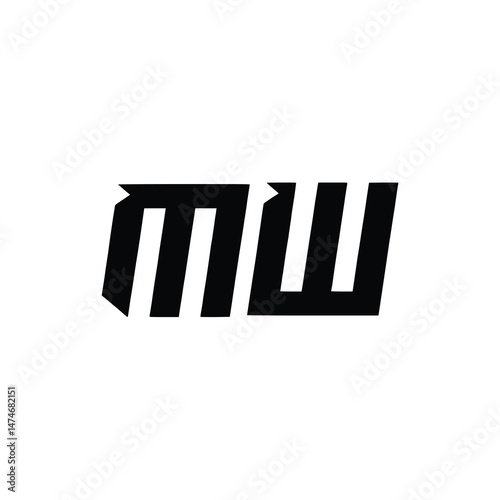 MW monogram logo design letter text name symbol monochrome logotype alphabet character simple logo