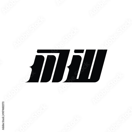 MW monogram logo design letter text name symbol monochrome logotype alphabet character simple logo