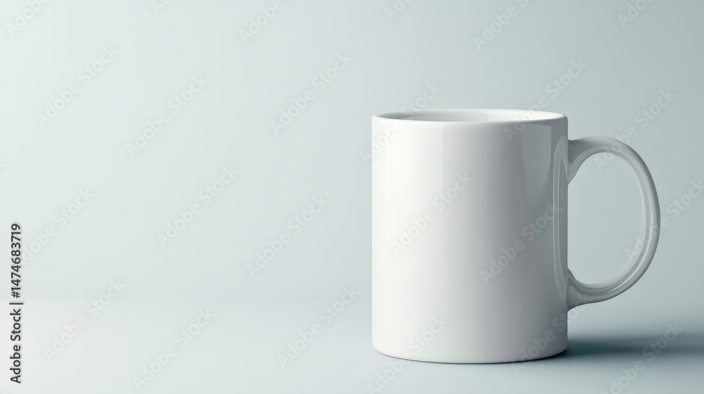 Obraz premium Ceramic mug display minimalist studio coffee and tea drink inspiration soft light environment artistic viewpoint