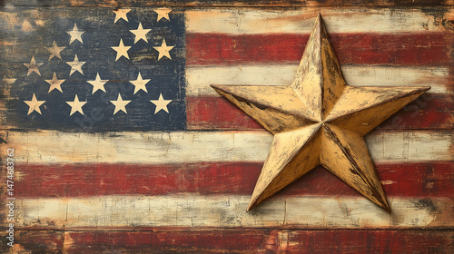 usa flag with a star independence day veterans day