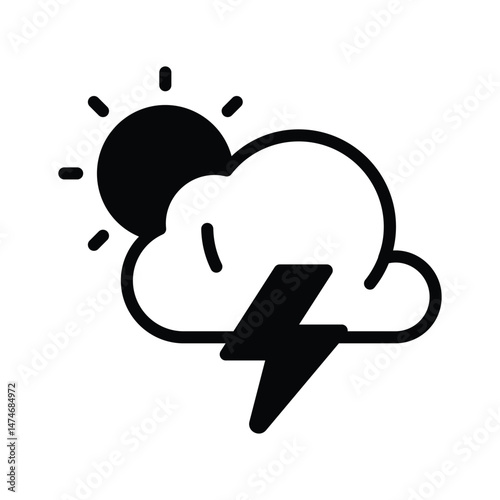 Grab this amazing icon of thunderstorm in modern style