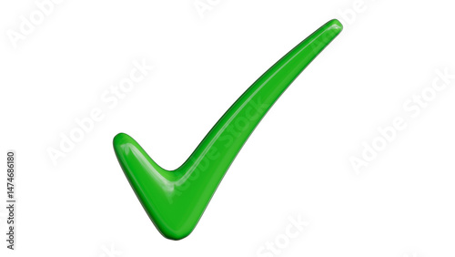Glossy Green Checkmark - Confirmation and Approval Symbol