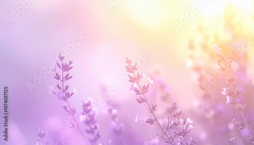 Gentle breeze flowing through lavender fields serene landscape nature photography soft color palette peaceful viewpoint
