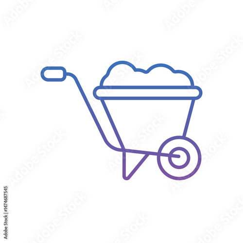 Wheelbarrow Vector icon