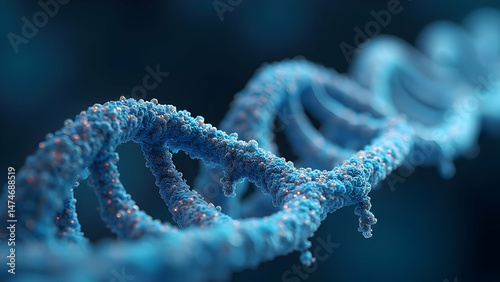 DNA Molecule Being Analyzed by Nanopore Sequencer Visualized Through Electron Microscope Showing Genetic Material Threading Through Protein Channel