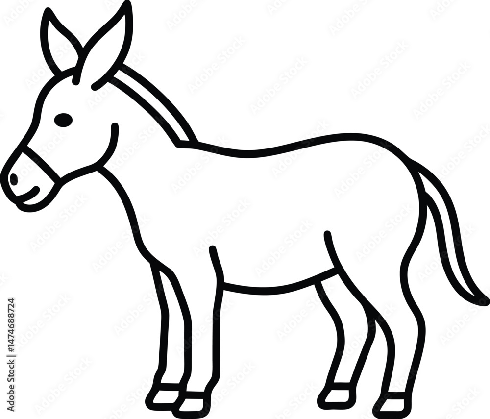 donkey cartoon isolated on white donkey cartoon isolated on white