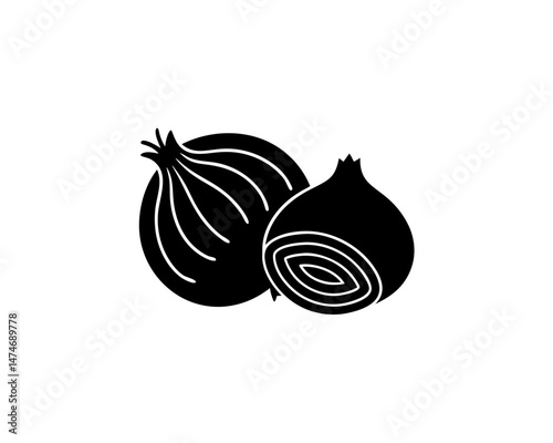 creative details Outline silhouette onion icon Vector Illustration