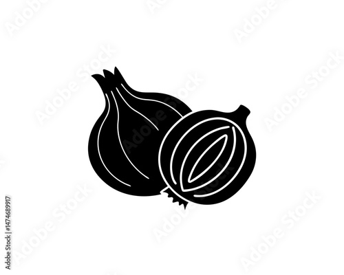 creative details Outline silhouette onion icon Vector Illustration