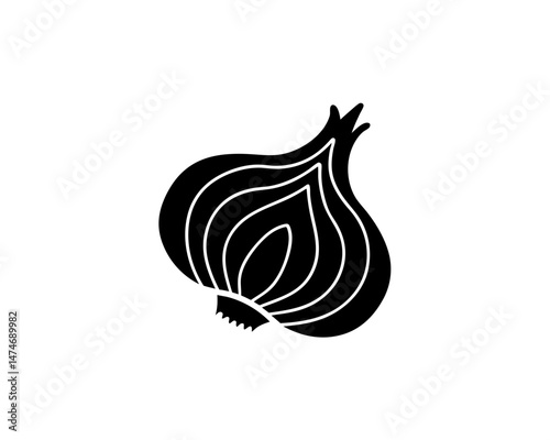 creative details Outline silhouette onion icon Vector Illustration