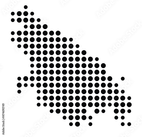 Symbol Map of the city Kronberg im Taunus (Hessen, Germany) showing the city with a pattern of just a few black dots