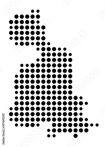 Symbol Map of the city Petersberg (Hessen, Germany) showing the city with a pattern of just a few black dots