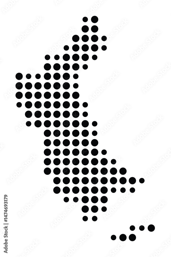 Symbol Map of the city Steinau an der Straße (Hessen, Germany) showing the city with a pattern of just a few black dots Symbol Map of the city Steinau an der Straße (Hessen, Germany) showing the city with a pattern of just a few black dots