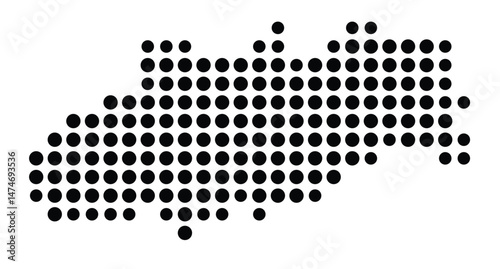 Symbol Map of the city Weilburg (Hessen, Germany) showing the city with a pattern of just a few black dots