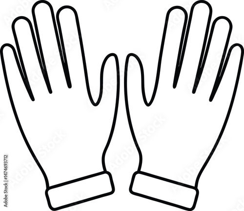 black gloves isolated on white