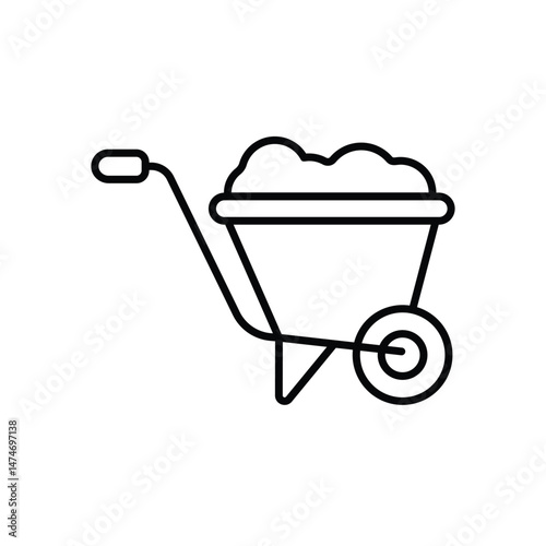 Wheelbarrow Vector icon