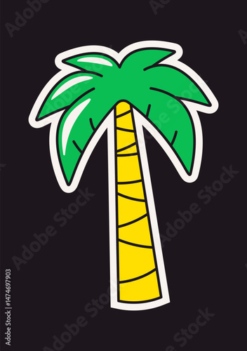 Exotic palm tree retro sticker