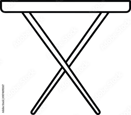 vector illustration of an folding table