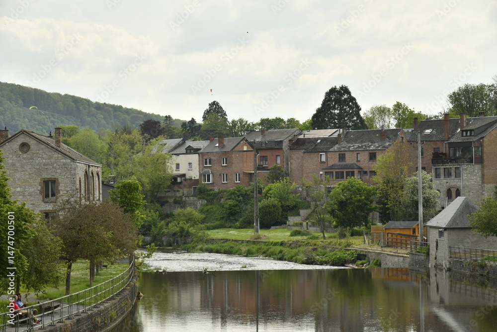 Fototapeta premium Maisons traditionnelles près de la Lomme à Rochefort 
