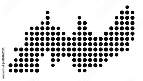 Symbol Map of the city Neckargemünd (Baden-Württemberg, Germany) showing the city with a pattern of just a few black dots