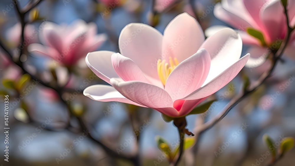 Fototapeta premium pink magnolia blossom